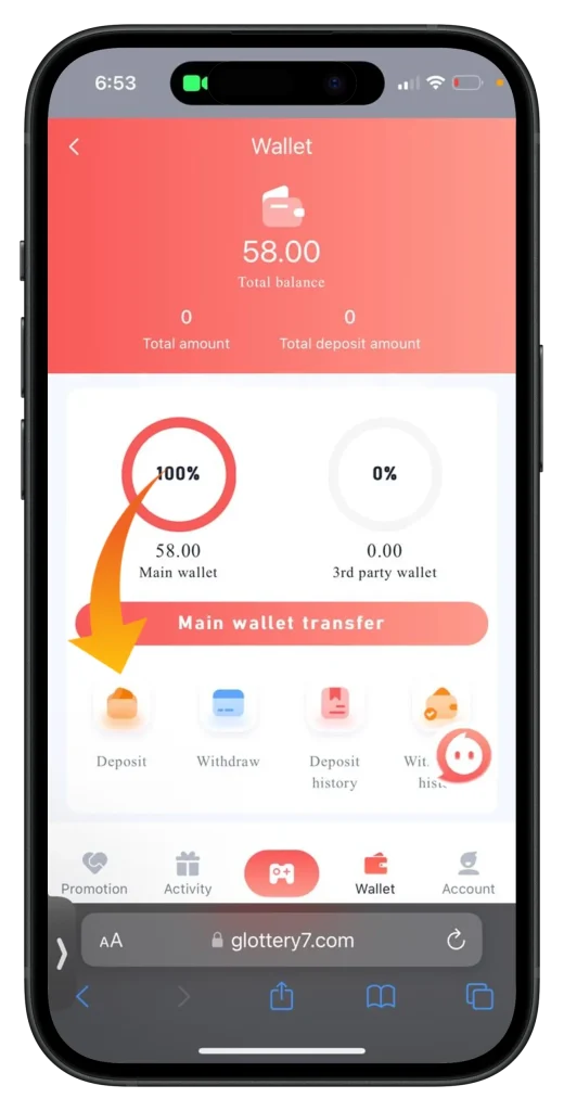 lottery 7 deposit